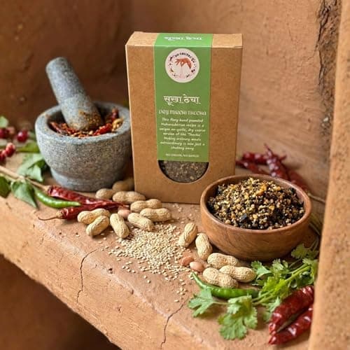 Do Chutki Thecha Shengdana Combo | Dry Mirchi Thecha Green Chilli Chutney 100g + Solapuri Special Shengadana Chutney 100g | No Onion No Garlic | No Preservatives | Maharashtrian Pack of 2 — image 5