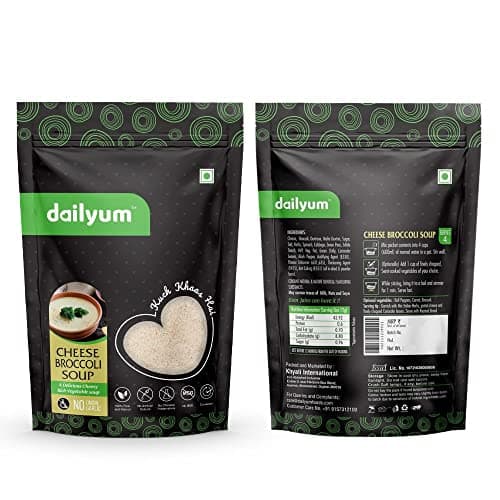 Dailyum Instant Soup Combo of 5 | No Onion No Garlic | Manchow Soup 50g | Tomato Soup 50g | Green Veg. Soup 50g | Cheese Broccoli 50g | Cheese Jalapeno 50g| Jain — image 6