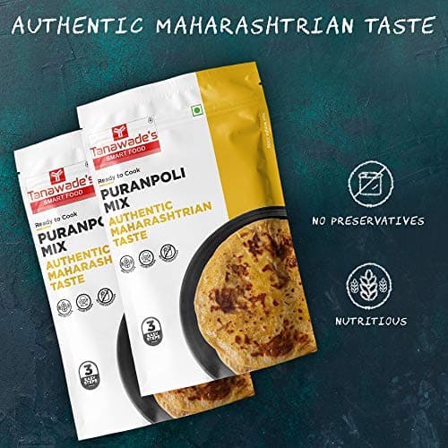 Tanawade’s Smart Food Instant Puranpoli Mix (Pack of 2) – No Preservatives • Ready‑to‑Cook Authentic Sweet Flatbread • Hand‑Picked Flavours • Homestyle Taste — image 5