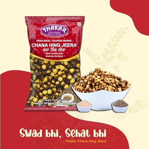 THAKAR Namkeen - Chana Hing Jeera | RoastedChana Hing jeera, 200gm |100% roasted | No Onion No Garlic | Desi ChanaRoasted Namkeen Snacks| Gluten-Free Crunchy Protein Snacks | Bhuna ChanaRoasted Chickpeas Ready to Eat — image 3