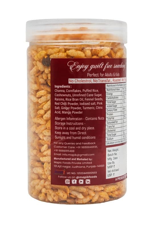 MAPIK Roasted Namkeen Khatta Meetha | No Onion No Garlic | Roasted-Not Fried | Protein Rich | No Palm Oil | No Preservatives | Healthy Tea Time Snack 540 g Pack of 4 — image 4