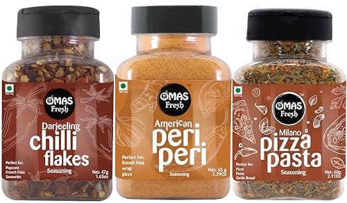 Omas Fresh No Onion No Garlic Special Masala Combo For Jain | Jain Schezwan Seasoning, Cheddar Cheese Powder, No Onion No Garlic Peri Peri & Noodles Magic Masala,4 Count — image 6
