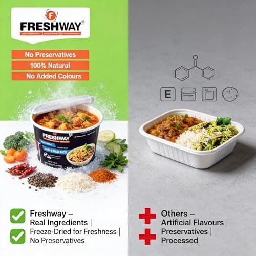 Freshway Ready to Eat Pack of 2 (Jain Fried Rice + Jain Fried Rice) Ready to Eat Freeze Dried Products with No Added Preservative & Colors — image 5
