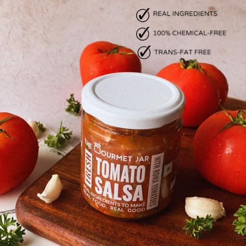 The Gourmet Jar Fresh Tomato Salsa 190g| 100% Natural, No Preservatives, No Artificial Colors, No Artificial Flavours| Vegan| Keto-friendly| Mexican Salsa| Made with Real Tomatoes| Fresh, Herby, Tangy| Enjoy it with Nachos, Tacos, Burrito Bowls & Chips| Pack of 1 — image 5