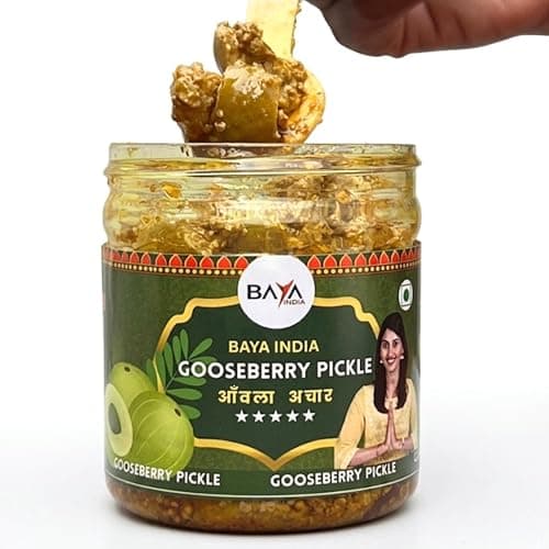 Baya India Homemade Amla Pickle 700g | Sun-Dried Awala Achar | No Preservatives | Spicy & Tangy