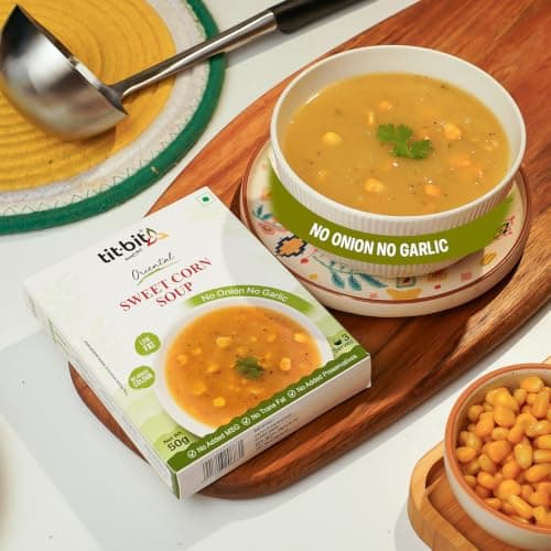 Tit-Bit Sweet Corn Soup Powder, Pack of 5 (250g), Instant and Tasty Corn Soup, No Onion No Garlic, Soup Packets for Easy Preparation