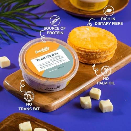Snackible Cheese Dosa Khakra (Pack of 3) - 100gm | Healthy Snack | Millet Snack| No Palm Oil | High Fibre | Zero Transfat | Zero Cholestrol | Healthy Khakra — image 8