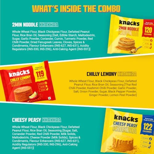 Knacks The Full Knacks Khakhra Chips Variety Pack | All 6 Flavours Coin Khakhra, 6 x 30g | 117-125 Calories Per Pack | Healthy Snack Gift Box | No Palm Oil, No Maida, Not Fried | High Protein — image 4