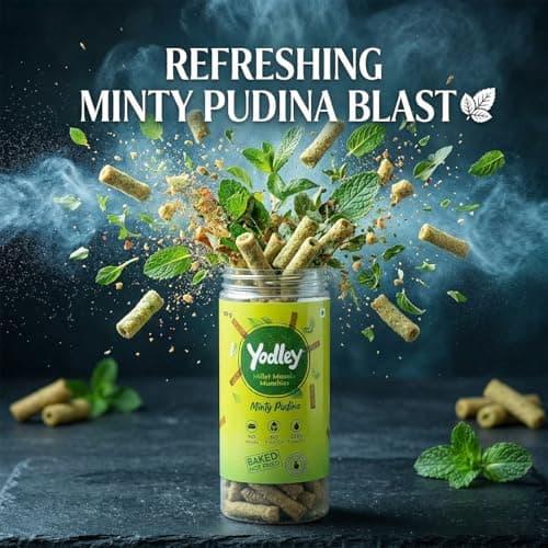 Yodley Millet Masala Munchies - Minty Pudina Flavour - Pack Of 2 | Baked, Not Fried | No Maida, No Palm Oil | Zero Cholesterol | Zero Trans Fat & High In Fiber | Calcium & Iron Rich | Healthy Indian Snack - 150gm — image 5