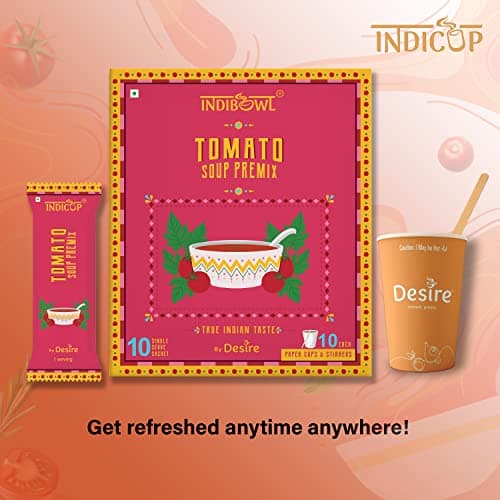 INDICUP Tomato Soup Packet | Ready to Eat Instant Soup Premix | Soup in Fresh Just Add Hot Water & Enjoy | Refreshing Taste | 20 Sachets — image 7