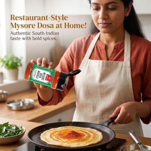 SARANZ Mysore Dosa Masala Indian Spice Instant Dosa Masala Perfect for Cooking, Ready to Use, No Added Colours, Spice Powders and Masalas, Premium Artisanal Spices with Rich & Strong Flavour-100 Grams Bottle — image 3