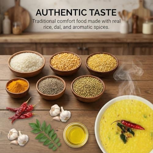 Instant Dal Khichadi | Pack of 4 (90g Each) | Quick & Tasty Traditional Meal | No Added Preservatives | Ideal for Busy Days — image 3