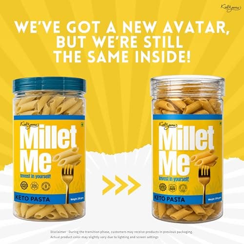 Millet Me by Kuizeens Keto Pasta - 250g (Pack of 1) | Ultra Low Carb & High Protein penne pasta | Diabetic Friendly & Keto Diet Approved | No Added Sugar, Maida-Free & Gluten Free | No Onion No Garlic | Jain-Friendly | Instant Pasta — image 3