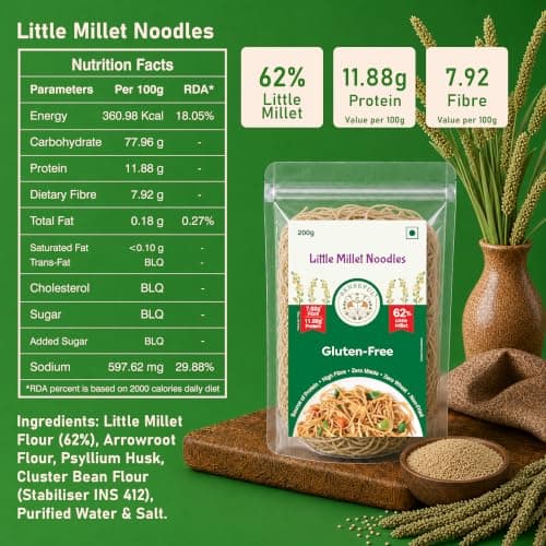 SENSEFUL Little Millet Gluten-Free Noodles - 200 gm — image 3