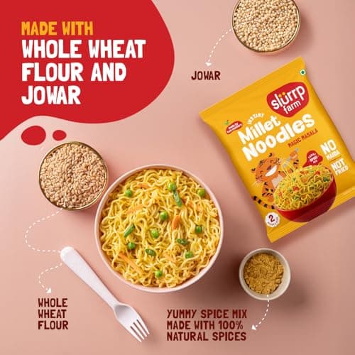 Slurrp Farm No Maida, No MSG Instant Noodles | Magic Masala | Not Fried, Millet Noodles, 6 X 57 g — image 8