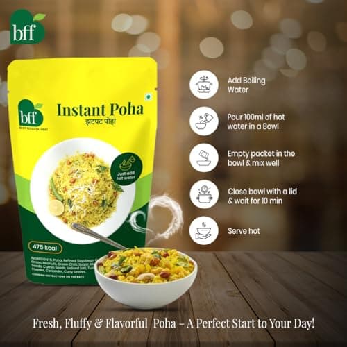 Instant Poha Pack of 2 (90g Each) | Ready-to-Eat Indian Breakfast Mix | Just Add Hot Water | Portable Pack for Travel, Office, or Home | Simple & Easy Meal Solution — image 4