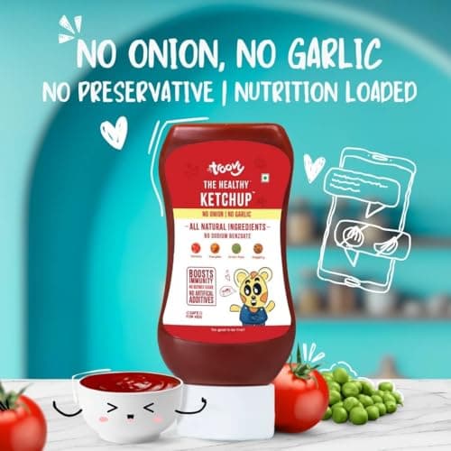 Troovy Healthy Tomato Ketchup | No Onion and No Garlic | No Processed Sugar (uses Jaggery) | 100% Chemical Free | No Preservatives | No MSG | No Sodium Benzoate | All Natural Ingredients | Contains Minerals like Iron | Tastes like Regular Tomato Ketchup | Pack of 2 — image 3