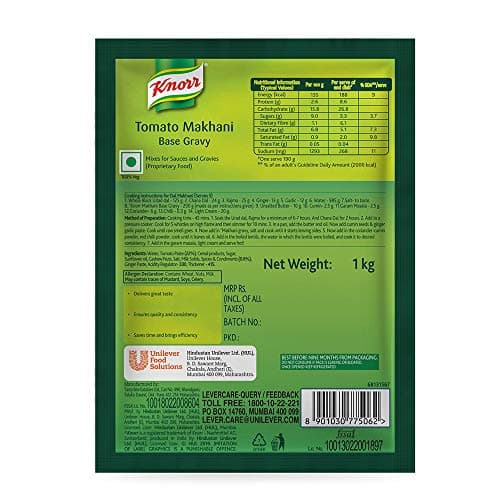 Knorr Tomato Makhani Gravy 1 Kg - (No Onion No Garlic) — image 3