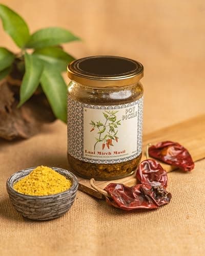 POT PICKLE Stuffed Red Chilli Pickle | Lal Mirch Ka Achar Homemade Style | Authentic Bharwa Mirchi Achar | Less Oil No Onion No Garlic | Traditional Indian Pickle (500 Gram) — image 3