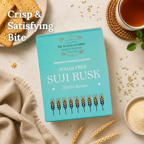Amba Sugar Free Suji Rusk & Buttery Ajwain Cookies Combo Pack | Handmade Premium Jain Biscuits & Rusk | Crispy Tea Time Snacks | Traditional Bakery Taste | No Palm Oil | Perfect with Tea & Coffee — image 6