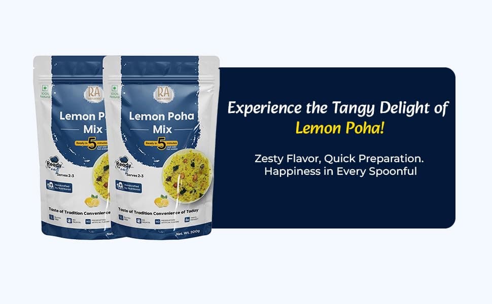RA Desi Flavors Instant Lemon Poha Mix 2x200g – Ready to Eat Breakfast & Snack | Just Add Hot Water in 5 Minutes | Healthy Vegan Poha | No Preservatives | No Onion No Garlic | Travel Friendly Instant Food — image 7