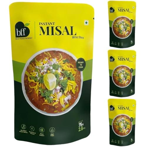 BFF Instant Misal - No Onion, No Garlic| Pack of 4 (75g Each) | Spiced Maharashtra-Style Meal | Just Add Water & Heat | Ready in Minutes | Suitable for Breakfast, Lunch, or Snack — image 6