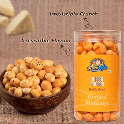 Time Out Popcorn - Cheese Jain Roasted Makhana | Flavoured Makhana | Healthy Crunchy Foxnuts | Gluten Free Snacks | Pack of 2 x 70g — image 2