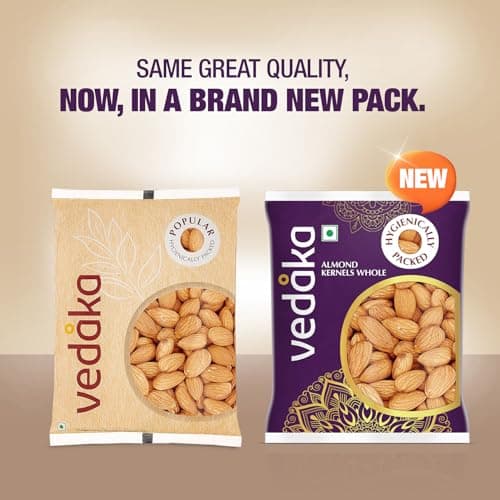 Amazon Brand - Vedaka Almonds | 200 g | California Almonds | 100% Natural Badam Giri | Rich In Protein & Dietary Fiber | Crunchy Texture & Delicious Nutty Flavour | No Added Preservatives — image 3