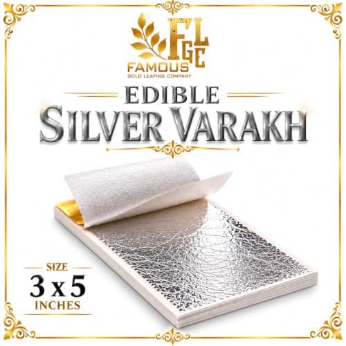 Edible Silver Leaves, 15 Sheets Size 5x3 Inchee , Chandi ka Vark for Sweets — image 6