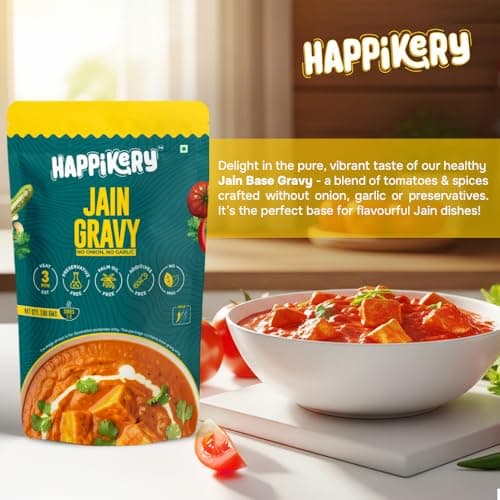Happikery Gravy Mix -100g | No Preservatives | Upto 3-4 Servings | Quick & Easy Curry Mix | Ready To Eat in 3 Minutes | Jain Base Gravy | Pack of 2 — image 8