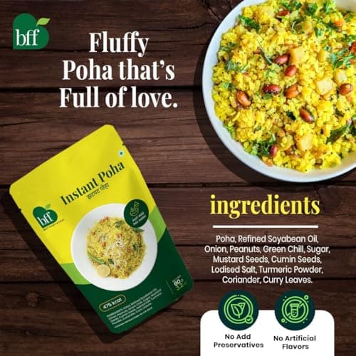 Instant Poha Pack of 2 (90g Each) | Ready-to-Eat Indian Breakfast Mix | Just Add Hot Water | Portable Pack for Travel, Office, or Home | Simple & Easy Meal Solution — image 5