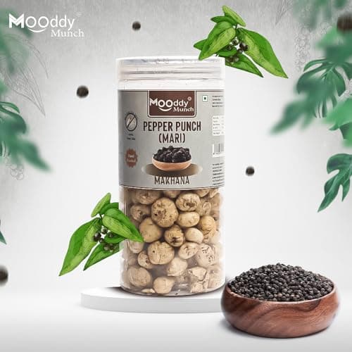Mooddy Munch Pepper Punch (Mari) Jain Flavour & Roasted Makhana(70gm) Jain Variety, No Onion No Garlic — image 4