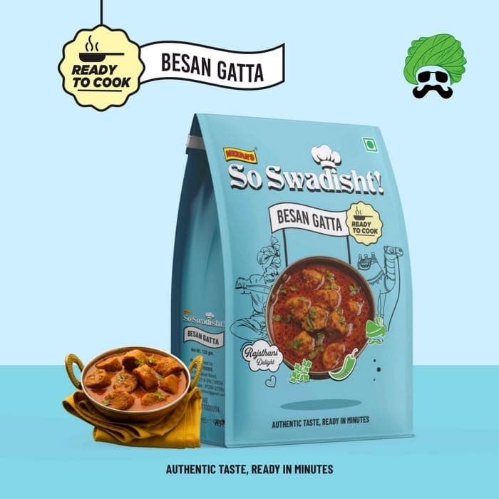 Meera 20 Minutes Gatta Curry Mix, (120x3) 360g, No Onion No Garlic, Serves 4-5, Pack of 3 Marketed by GauriShankar Khatri & Sons — image 3