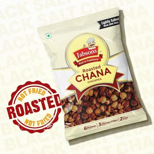 Jabsons Roasted Chana Mahabaleshwar Black – 200g | Salted Bhuna Chana | No Onion No Garlic | Gluten-Free | High Protein Snack | Roasted Black Chickpeas | Ready to Eat | Healthy Indian Snack — image 4