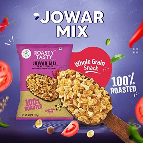 ‎Roasty Tasty Roasted Snack of Jowar Mix, Lentils And Seeds Millet Snacks -Sorghum (Jowar) Flakes, Bengal Gram (Chana Dal), Red Lentil (Masoor) Value Pack - 400g (Pack of 2 200g each) | Export Quality | Gluten Free Snacks | Healthy Diet Snacks — image 4
