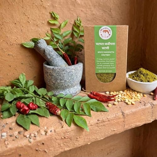 Do Chutki Katta Chutney Combo | Chatpata Kadipatta Chutney Powder 100g + Solapuri Special Shengadana Chutney 100g | No Onion No Garlic | No Preservatives | Maharashtrian Chutney Pack of 2 — image 4