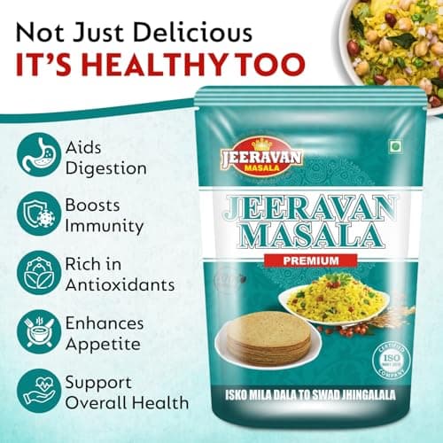 Standard JEERAVAN Masala | जीरावन मसाला | Poha, Raita, Fruit Chaat Masala | No Artificial Preservatives, Colors & Flavors | Mix of 32 Blended Healthy Spices | Natural Hing Jeeravan | 1 kg — image 7