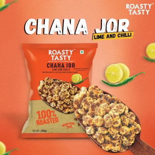 Roasty Tasty Roasted Chana Jor Lime & Chilli Whole Grain Indian Snacks- 200g |No MSG | Zero Cholesterol & Trans Fat | Diet Namkeen | Gluten Free | Ready-to-eat | High in protein | Export Quality | Healthy Snacks — image 7