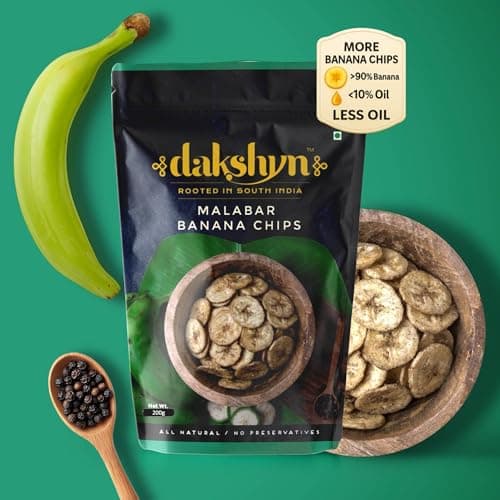 Dakshyn Malabar Salt n Pepper Banana Wafer Chips with Rock Salt (200g x Pack of 4) | Jain Snacks For Fasting Upvas | Oil Free Snacks | Healthy, Gluten Free, Vegan, Plant Based | Falahari Snack — image 8