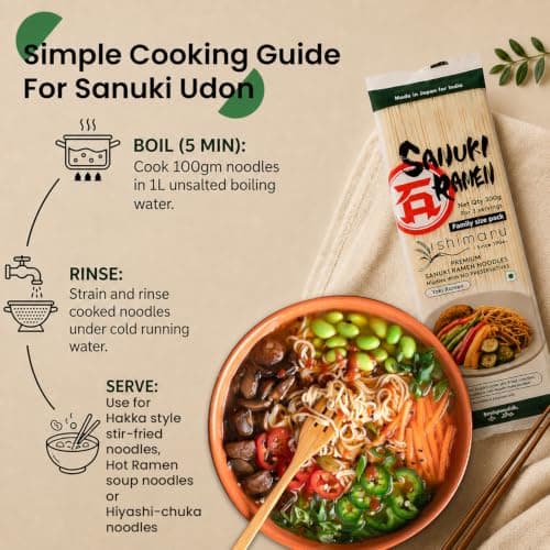 Ishimaru Premium Sanuki Ramen Noodles - 300g | Made in Japan | Highest Grade 100% Japanese Wheat | No Maida, No Preservatives, Not Fried but Dried, No MSG — image 4