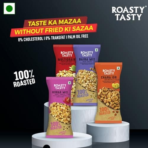 Roasty Tasty Assorted Namkeen Combo | Roasted Millet Snacks Pack | Palm Oil-Free, No Cholesterol, No Trans Fat Snack & Roasted Chana I Replacement to fried Snack, potato chips, bhujiya | Healthy Snacks for Weight Management | Pack of 10 — image 4