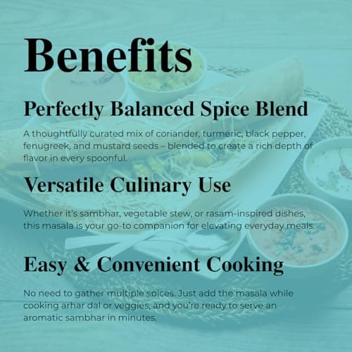 SAPTRISHI Sambhar Masala 50g | Authentic South Indian Spice Blend | Ideal for Sambar, Rasam & Vegetable Stews | No Onion, No Garlic | 100% Natural Ingredients — image 4