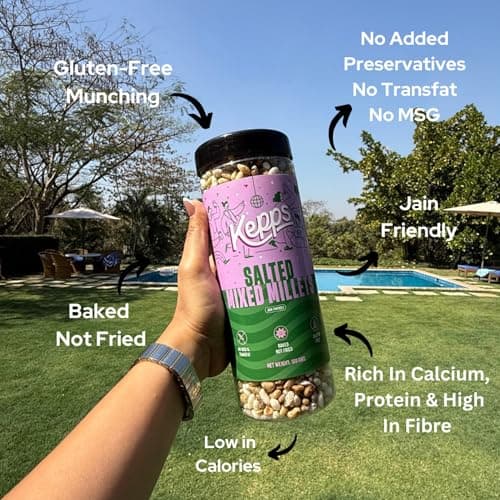 KEPPS Salted Millet Mix | Jain-Friendly Protein Snack | Gluten-Free, High Fiber & Plant Protein | Never Fried, Low-Calorie | Guilt-Free Crunchy Munchies – 100g — image 4