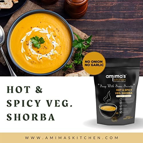 Amima's Kitchen Combo Of Hot & Spicy Veg. Shorba + Cheesy Tomato Jain Soup (No Onion No Garlic) - 100 Grams (Pack of 2) | Instant Soup Mix Powder | Ready To Cook | No Artificial Flavour & Colour | Gluten Free | Non GMO | Healthy Soup — image 6