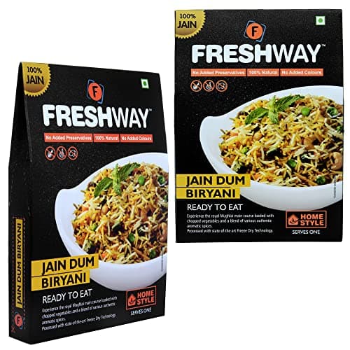JAIN DUM BIRYANI Combo Pack of 2, Travel, Instant Food Ready to eat Ready to Cook in 5-7 Min