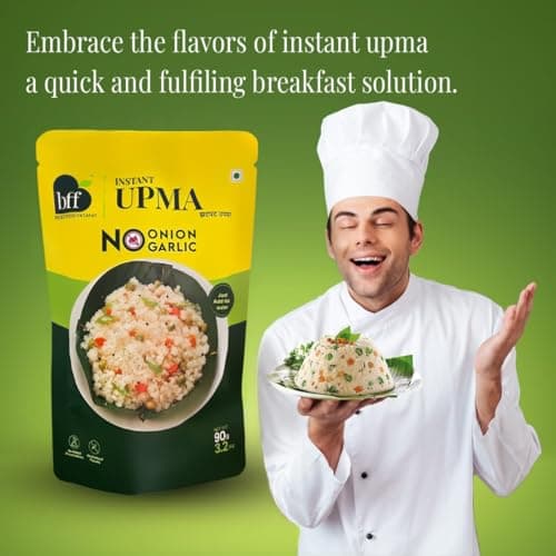 BFF Instant Upma - Pack of 6 (90g Each) | Indian Breakfast Mix | Just Add Water | Made with Semolina & Spices | No Added Preservatives | No Onion, No Garlic — image 3