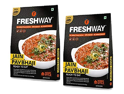 Freshway Pack of 2 (Jain Pav Bhaji & Jain Pav Bhaji) Ready to Eat Freeze Dried with No Added Preservative & Colors