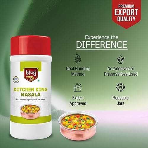 Bhoj Masale Kitchen King Masala Net 450GM (Gross 500gm) | Exotic Indian Masala Spices | Essential for Any Kitchen Dish | Natural Spices Mix. No colour, no preservatives, No Onion & No garlic (Jain Friendly) — image 7