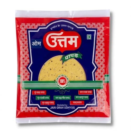 Om Uttam Papad Katran - 100% Natural Papad | 400 Gram | Crisp & Crunchy | Fresh and Homemade | Delicious Indian Snack — image 7