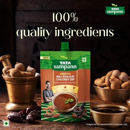 Tata Sampann Meethi Imli Khajur Chutney Dip, Made with Tamarind & Dates, Sweet & Tangy Flavour, Ready to eat, Pairs Well with Chaats & Snacks, Quality Ingredients, Hygienically Prepared, 200 g — image 3